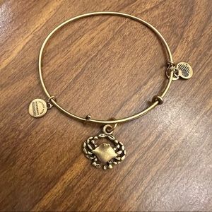 Alex and Ani gold bangle - crab charm